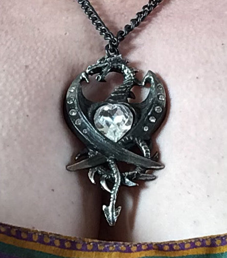 Diamond Heart Statement Dragon Necklace