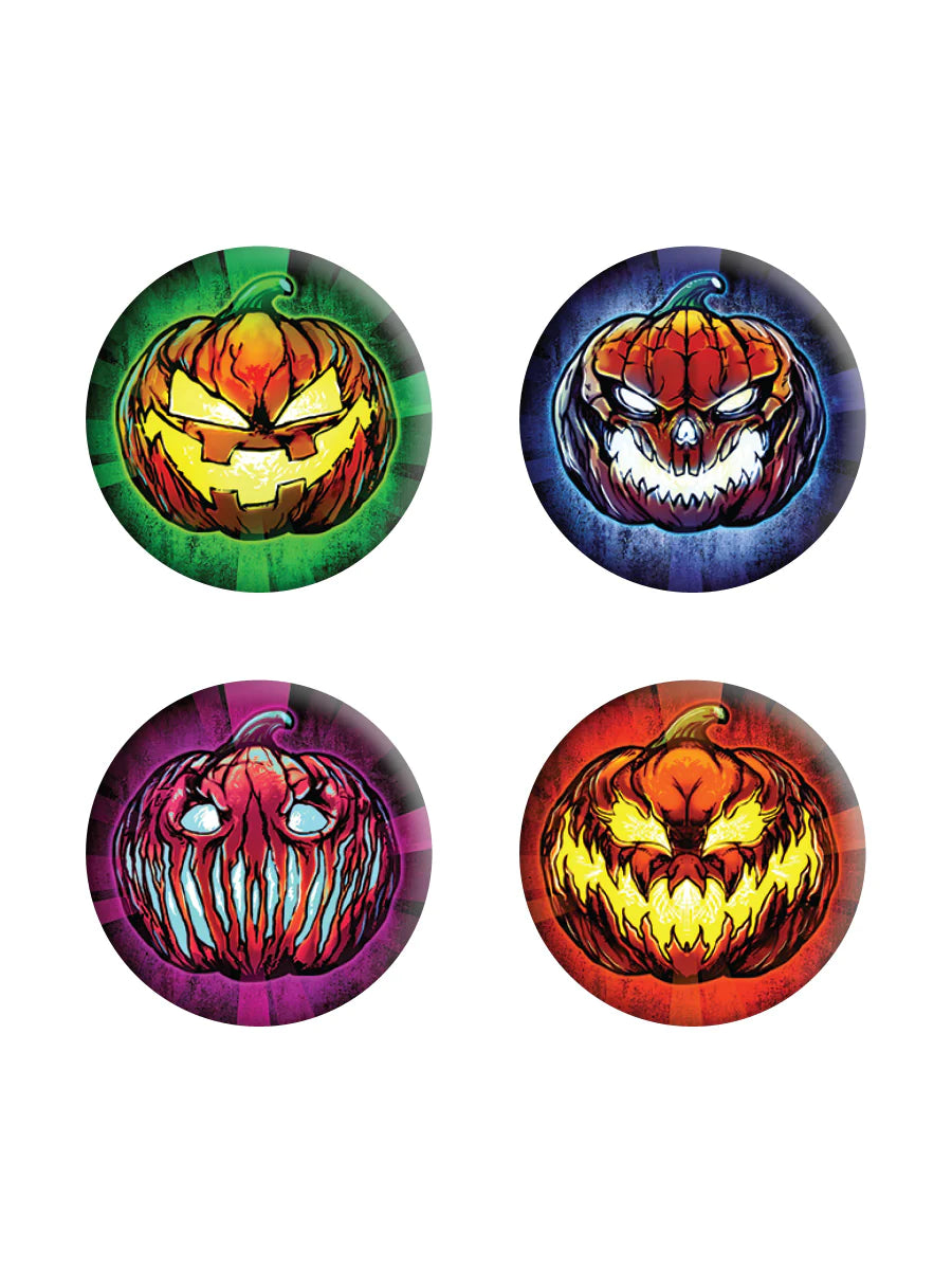 Evil Pumpkin Heads Halloween Badge pack