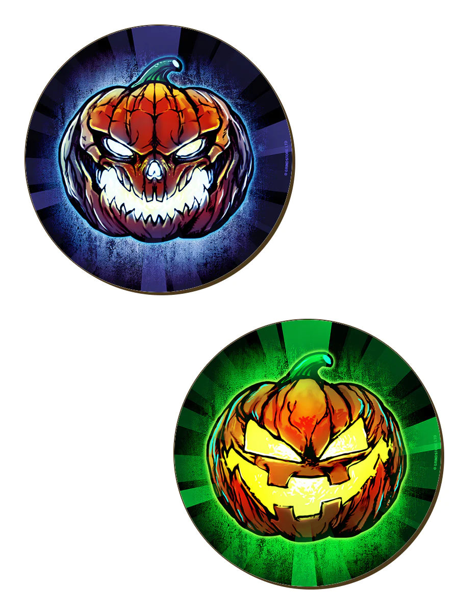 Evil Pumpkin Coasters set of 4